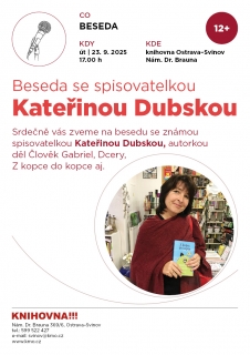 Beseda se spisovatelkou Kateřinou Dubskou