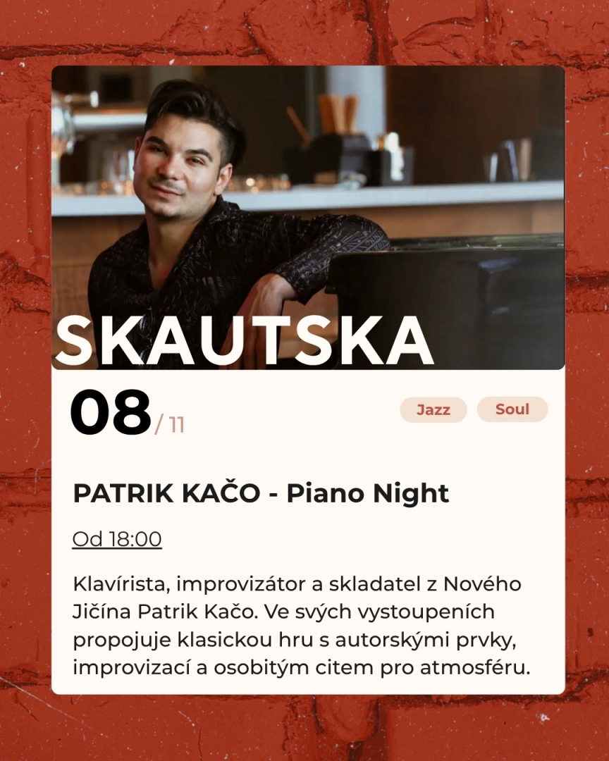 Patrik Kačo - piano night se zpěvem