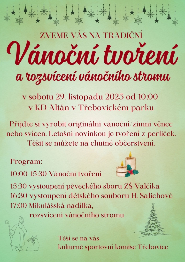 Vánoční tvoření a rozsvícení vánočního stromu