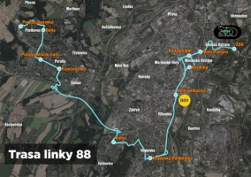 Trasa autobusu nr 88 Ostrawa
