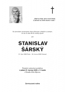 Poslední rozloučení se Stanislavem Šárským
