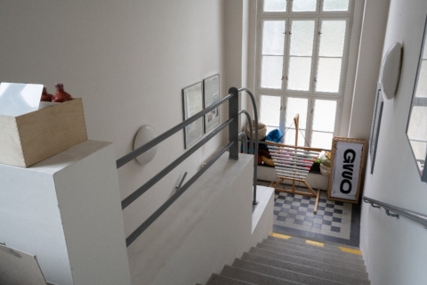 Dům umění GVUO, zadní schodiště - foto: Katarína Jamrišková