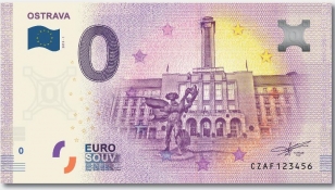 Ostravská suvenýrová eurobankovka