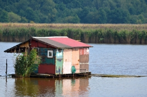 Heřmanický rybník. Ptačí ráj i rybářské budky